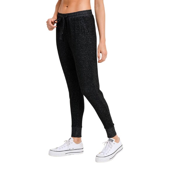 Mono B womens drawstring hacci sweatpants joggers black size medium - Picture 8 of 10